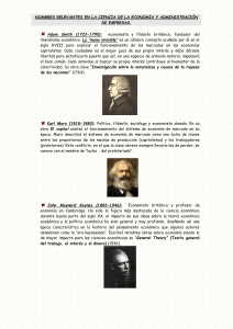 NOMBRES RELEVANTES EN LA CIENCIA DE LA ECONOMÍA Y DE