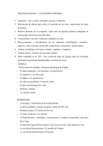 RECUPERACIONES Y CONTENIDOS MÍNIMOS