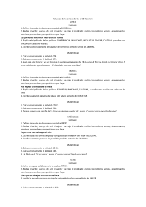 Refuerzo de la semana del 14 al 18 de enero LUNES Lenguaje: 1