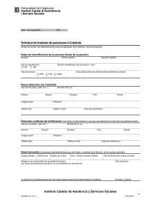 Solicitud de traslado de pensiones a Catalu&ntilde;a