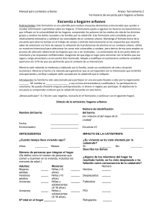 Formulario de encuesta para hogares urbanos