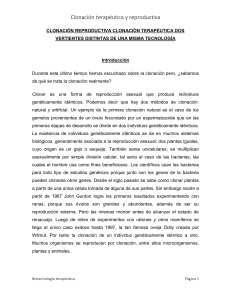 Clonación terapéutica y reproductiva