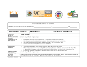 PROYECTO DIDÁCTICO DE ESPAÑOL PERIODO PROBABLE DE