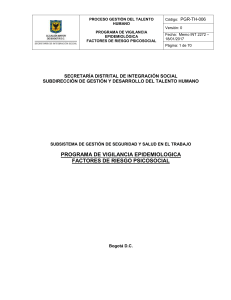 Programa de Vigilancia Epidemiologica de Riesgo Psicosocial