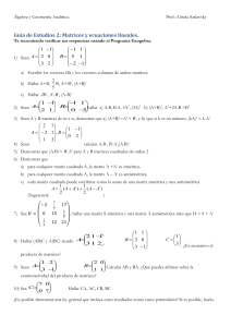 Guía de Estudios 2: Matrices y ecuaciones lineales.