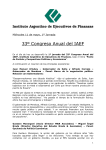 Información de Prensa 33º Congreso IAEF, 1º Jornada, mayo 2016