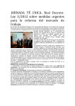 Viernes, 16 de marzo de 2012 | Jornada Técnica Real Decreto Ley