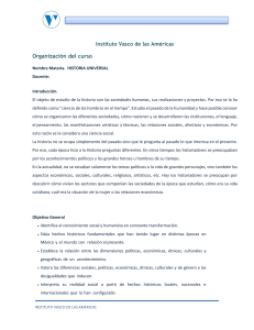 Historia Universal - IVAM – Instituto Vasco de las Americas