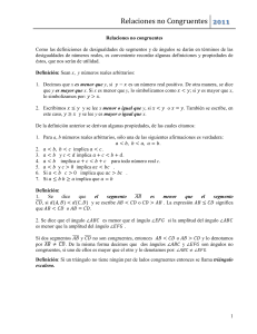 Relaciones no Congruentes