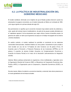 4.2. la política de industrialización del gobierno mexicano