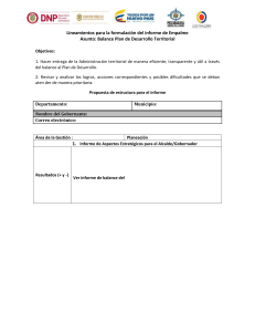 Lineamientos para la formulaci&oacute;n del informe de Empalme Asunto