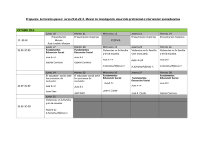 Propuesta de horarios para el curso 2016