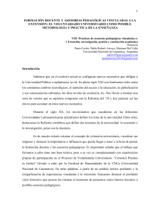 formación docente y asesorías pedagógicas vinculadas