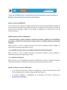 Aviso de modificaci&oacute;n a la informaci&oacute;n previamente proporcionada