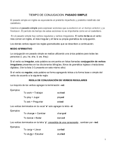 Conjugaci&oacute;n en Pasado Simple (1)