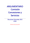 ARGUMENTARIO Comisión Concesiones y Servicios Elecciones