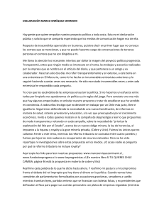 DECLARACIÓN MARCO ENRÍQUEZ-OMINAMI Hay gente que