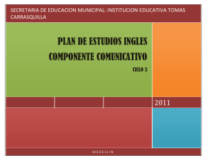 MEDELLIN 2011 PLAN DE ESTUDIOS INGLES COMPONENTE