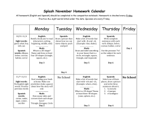 October Homework Calendar