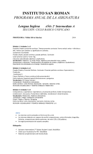 Lengua Inglesa AÑO: 2º Intermediate A