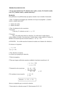 PROBLEMAS RESUELTOS 1. En un aparcamiento hay 55