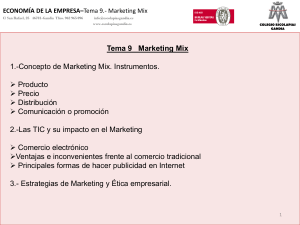 9º tema. El Marketing Mix
