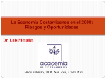 La Economía Costarricense en el 2008: Riesgos y