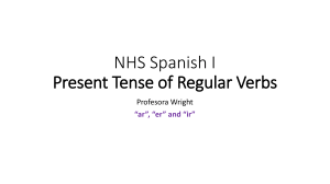 NHS Spanish 1 *ar* ending verbs