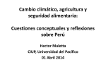 Cambio climático, agricultura y seguridad alimentaria: Cuestiones