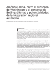 América Latina, entre el consenso de Washington y el consenso de