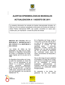 alertas epidemiologicas mundiales actualizacion a 1 agosto de 2011