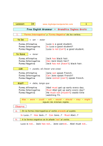 Forma Interrogativa y Forma Negativa de los Verbos