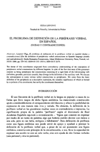 el problema de definición de la perifrasis yerbal en espańol
