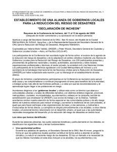 establecimiento de una alianza de gobiernos locales para la