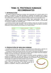 tema 16. proteínas humanas recombinantes