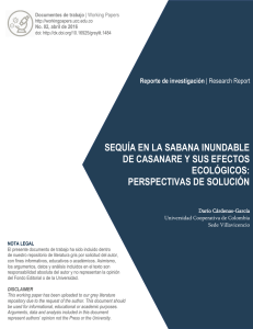 SEQUÍA EN LA SABANA INUNDABLE DE CASANARE Y SUS