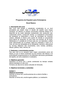 Programa de Español para Extranjeros Nivel Básico