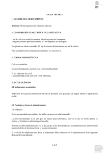 1 de 9 FICHA TÉCNICA 1. NOMBRE DEL MEDICAMENTO Arulatan
