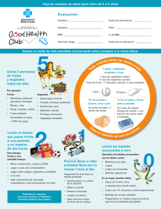 Healthy Tips Sheet Ages 5 to 9 (Spanish)