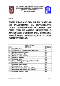 este trabajo no es un manual de prácticas, el estudiante