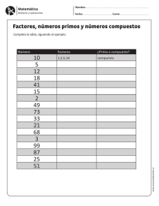 Factores, números primos y números compuestos