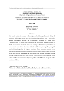 Flexibilización del tipo de cambio en Bolivia mediante un