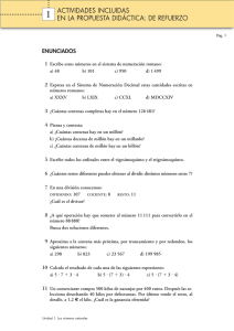 Ejercicios de refuerzo y ampliación de los temas 1, 2, 3, 4 y 5.