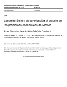 Leopoldo Solís y contribución al estu de los problemas económicos