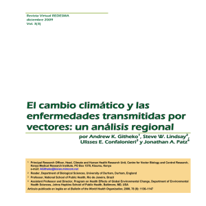 El cambio climático y las enfermedades transmitidas por