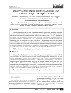 inmovilización de celulasa sobre una matriz de quitina