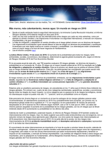 muros, más calentamiento, menos agua: Un mundo en riesgo en 2016