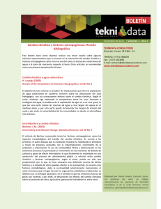Cambio climático y factores antropogénicos. Reseña bibliográfica