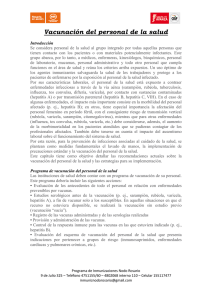 Vacunación del personal de la salud
