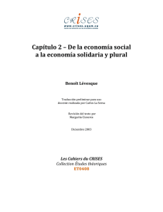 De la economía social a la economía solidaria y plural - Crises-UQAM